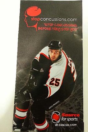 stopconcussions.com pamphlet featuring former Flyers star Keith Primeau.