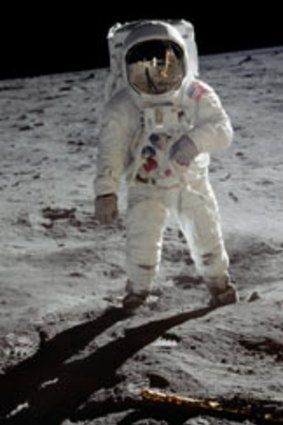 It looks arid ... Buzz Aldrin during the first moon landing.