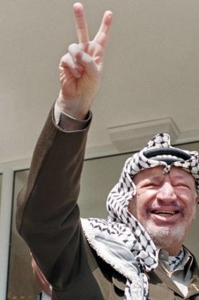 Palestinian leader Yasser Arafat on his 70th birthday in 1999.