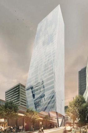 An artist's impression of the proposed office tower at 710 Collins Street.