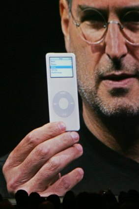 Steve Jobs as he introduced the iPod Nano twelve years ago.