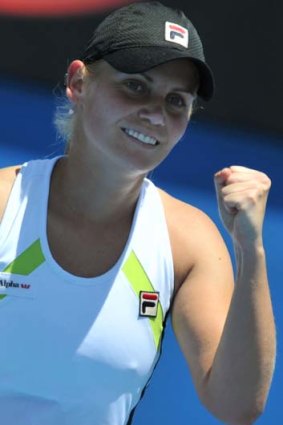 Relaxed ... Jelena Dokic of Australia after her first round victory over Russia's Anna Chakvetadze.