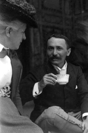 Aurel Stein takes tea in Lahore in the 1890s. Controversy, in the form of objects taken from China, would come later.