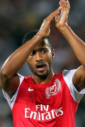 Armand Traore, pictured playing in the Champions League last week, had a horror game against Manchester United.