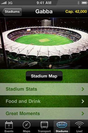 Stadiums Queensland's Megafon application for IPhones will be officially unveiled today.