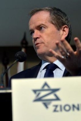 Opposition Leader Bill Shorten speaks at a Zionist Federation meeting.