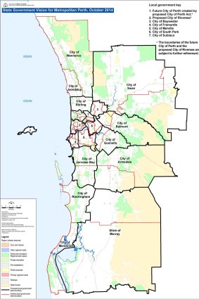 The state government's council merger boundary plan.
