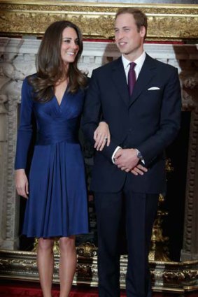 Prince William and Kate Middleton after announcing their engagement last week.