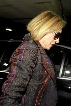 Gai Waterhouse arrives at NSW Racing headquarters for the More Joyous inquiry yesterday.