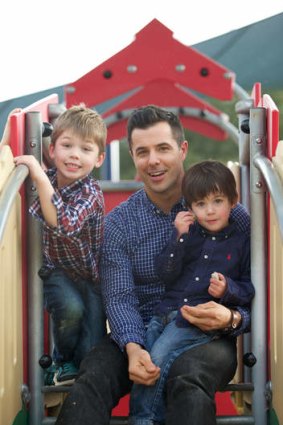 Matt Cavallaro with his two sons, Rylee and Jaxen.
