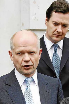 Conservative Party foreign policy spokesman William Hague (left) and finance spokesman George Osborne.