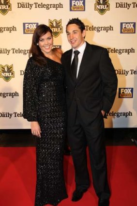 Billy Slater with wife Nicole at the Dally M's in 2011.