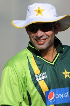 Pakistan captain Misbah-ul Haq during a nets session in Dubai.
