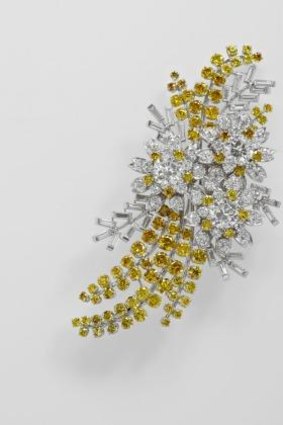 The Queen's Australian wattle brooch made by Paul Schneller for Drummond & Co.