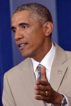 US President Barack Obama during a press conference at the White House on August 28.