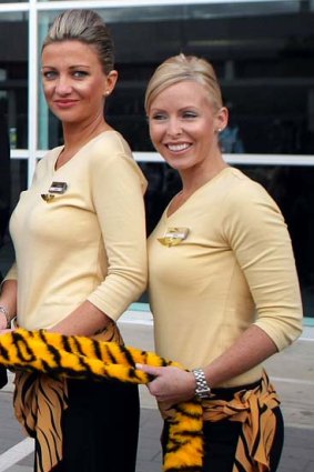 The original Tiger flight attendants' uniform.