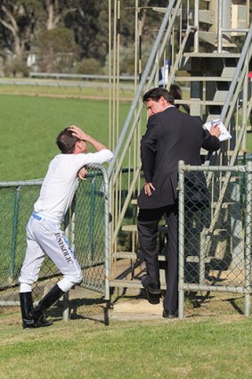 Danny Nikolic and Terry Bailey at Seymour yesterday.