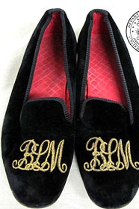 Madoff's monogrammed slippers.