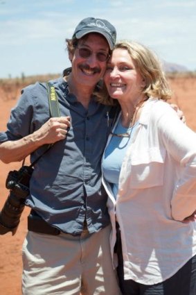 Desert journey: Rick Smolan and Robyn Davidson on the set of Tracks.