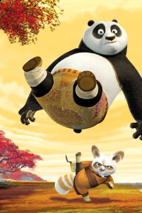Boy power: giant panda Po and Master Shifu in Kung Fu Panda.