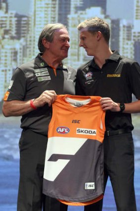 Greater Western Sydney coach Kevin Sheedy and No.1 pick Lachie Whitfield.
