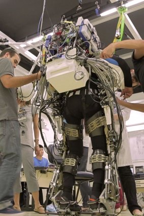 The exoskeleton that will be used at the opening ceremony of the World Cup.