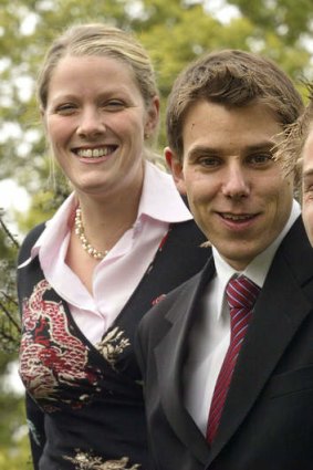 Clare O'Neil, when she was a 23-year-old mayor of Dandenong, with dumped Labor candidate Geoff Lake, then president of the Municipal Association of Victoria and Monash councillor.