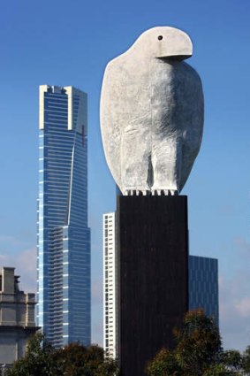 Bruce Armstrong's eagle sculpture in Docklands.