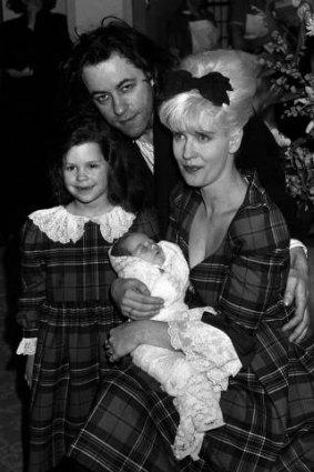 Peaches Geldof as a newborn with parents Bob Geldof and Paula Yates and sister Fifi Trixiebelle.