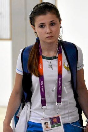 Uzbek gymnast Luiza Galiulina at Heathrow Airport earlier this week.