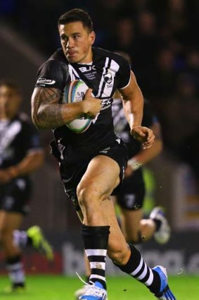 Sonny Bill Williams of New Zealand in action during the Rugby League World Cup.