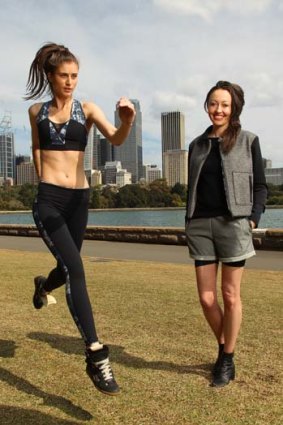 Fabulously fit &#8230; Work Out Life designer Rebecca Quade, right, with model Milica sporting a look from Quade's new activewear range.
