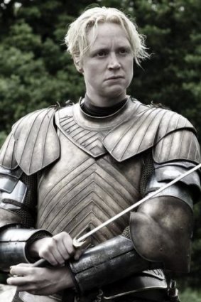 Gwendoline Christie as Brienne in <i>Game of Thrones</i>.