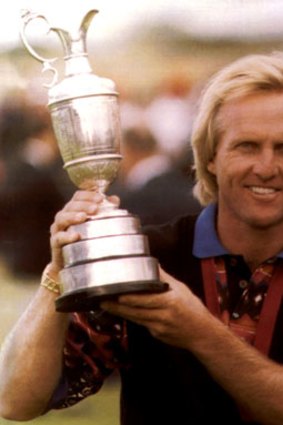 This is how you do it... Greg Norman after winning the 1993 British Open at Sandwich, England.