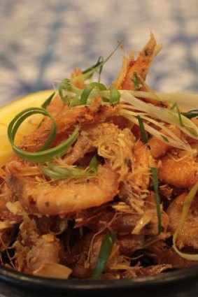 The one dish you must try ... fried school prawns in honey, fish sauce, sesame seed and flaked almond dressing, $9.