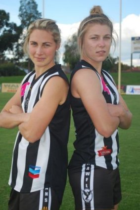 Rheanne Lugg, left and Kellie Gibson get ready for this weekend's clash.