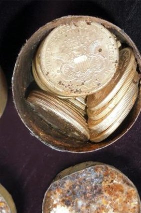 $US10 million worth of coins were found by a couple walking their  dog.