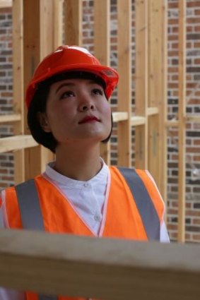 Claire Hu at her Box Hill property development.