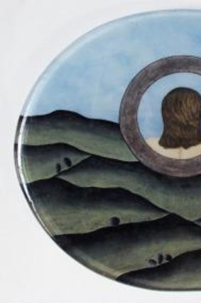 A distinctive form of head and shoulders appears in the oval wall piece Contemplation #3.