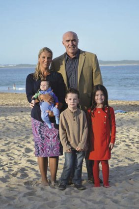 “Hopefully they were too young to really know what was going on” … Samantha and Laurence Barlow with their children Ben, Lily and new baby Zac.