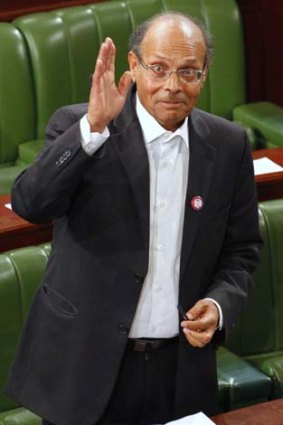 Angry ... President Marzouki.