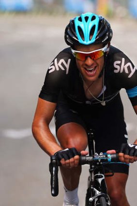 On track for world titles: Tasmanian Richie Porte in Sky colours.