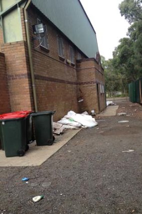 The area behind the Fairfield Park grandstand where police say the rapes took place.