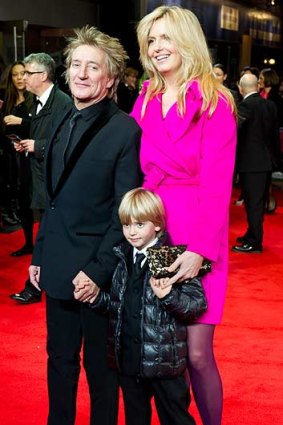 Rod Stewart, Penny Lancaster and son Alastair.<i>Photo by Ian Gavan/Getty Images</i>