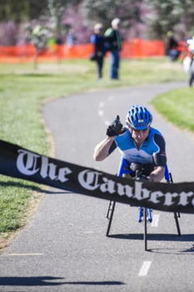 Paul Nunnari wins the 10km wheelchair division.