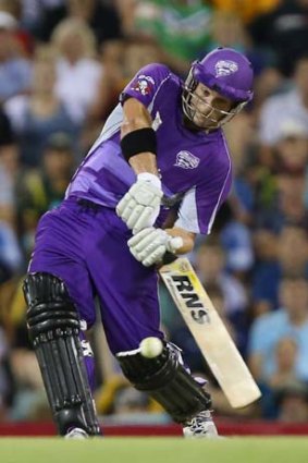 Backbone ... Travis Birt works his way to 57 runs from 40 balls, in partnership with Owais Shah for an unbeaten 95, for the Hobart Hurricanes on Sunday.