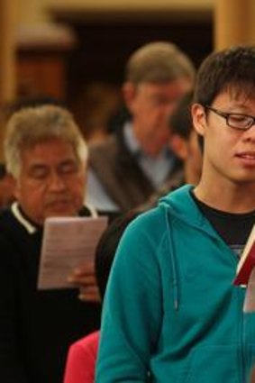 Worshippers at St Francis', Melbourne.