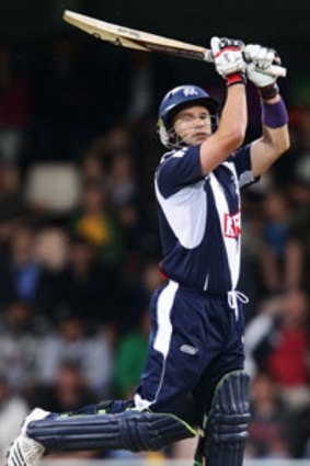 Omitted, again ... Brad Hodge in action for the Bushrangers.
