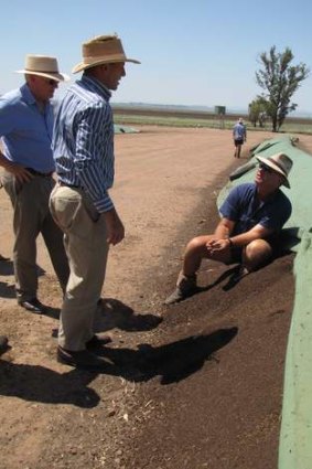 Tony Abbott inspects a soil carbon project in 2010.