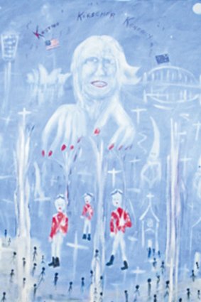 Blue hue to brouhaha ... Kristina Keneally as depicted by the artist Gordon Syron.